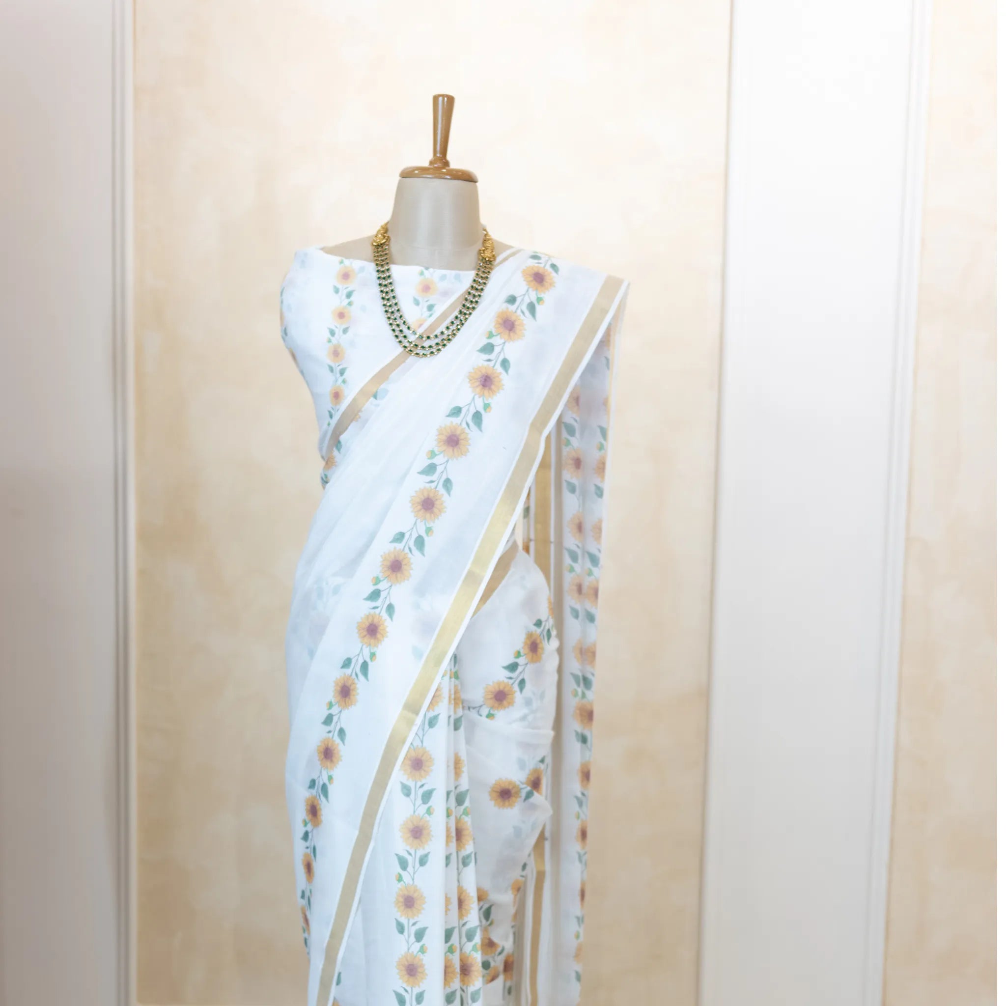 Sunflower Pure Cotton Kasavu