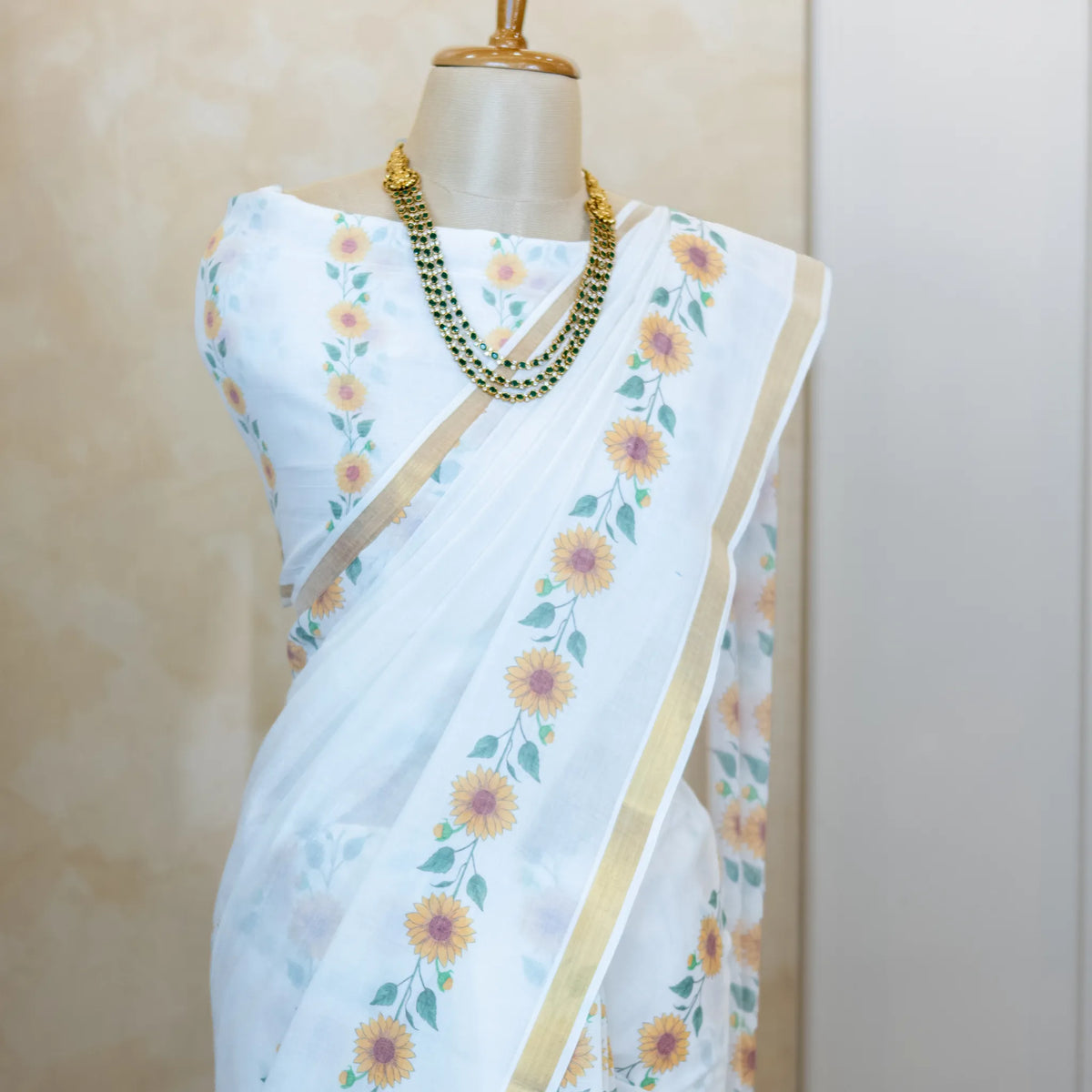 Sunflower Pure Cotton Kasavu