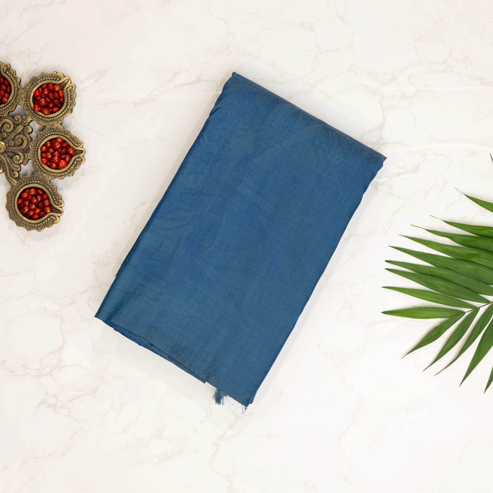 Soft Silk Saree – Navy Blue Self Jacquard Checks with Textured Woven Pallu