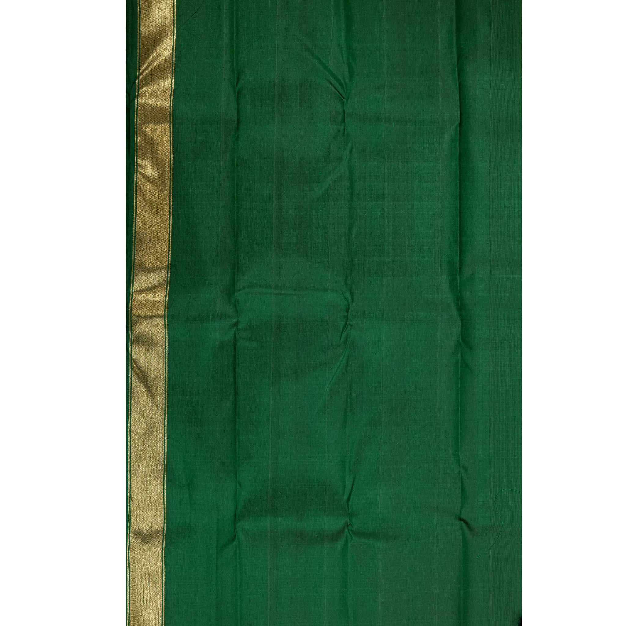 Plum Purple Kanchipuram Silk Saree – Emerald Green Checked Zari Border