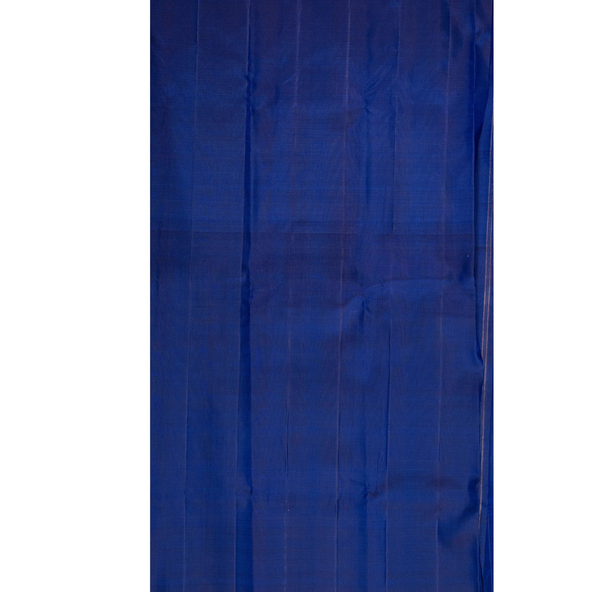 Royal Blue Cotton Silk Saree – Sky Blue Checked Weave with Silver Zari Border