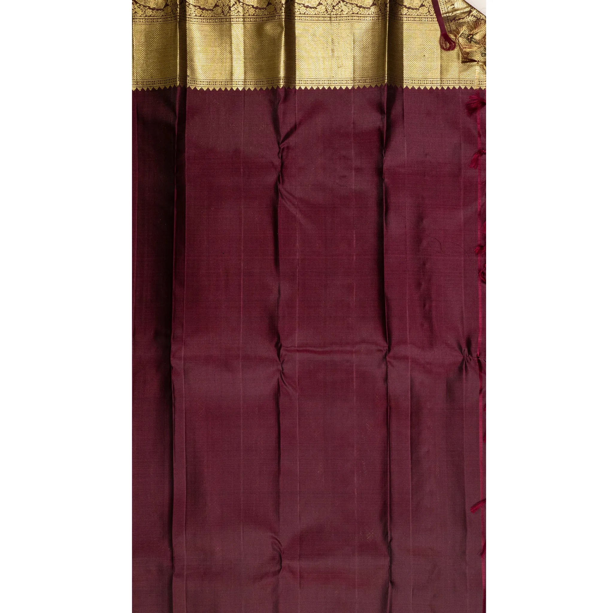 Mustard Gold Kanchipuram Silk Saree – Elephant Zari Border with Antique Gold Weave