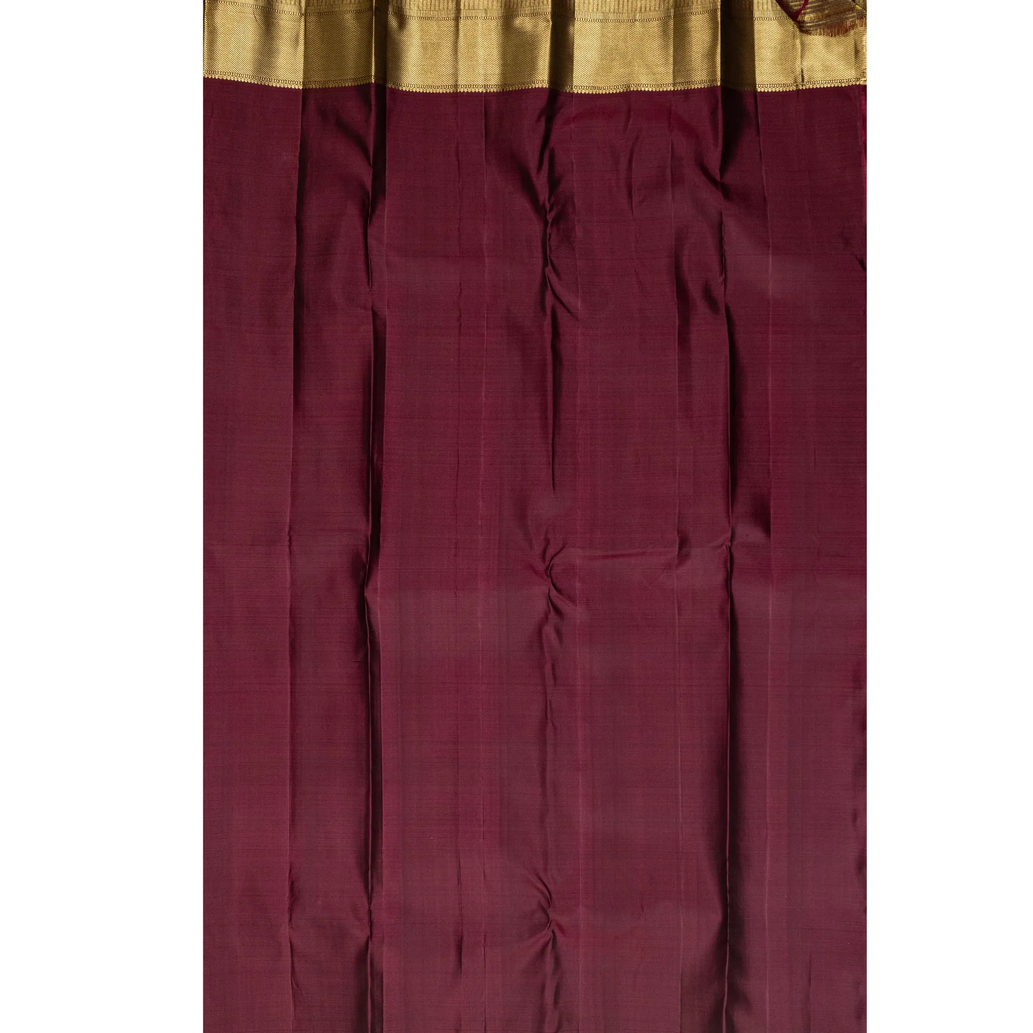 Burnt Orange Kanchipuram Silk Saree – Gold Buttas with Traditional Zari Border