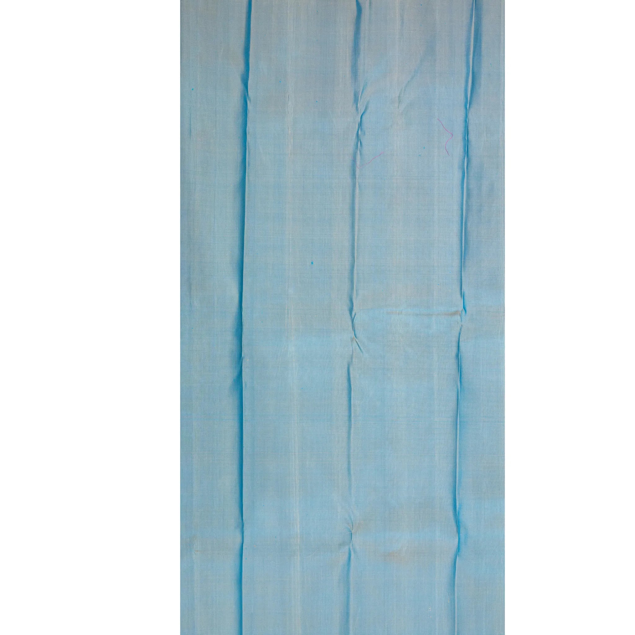 Aqua Blue Kanchipuram Silk Saree – Gold Tissue Pallu with Sunshine Yellow Border
