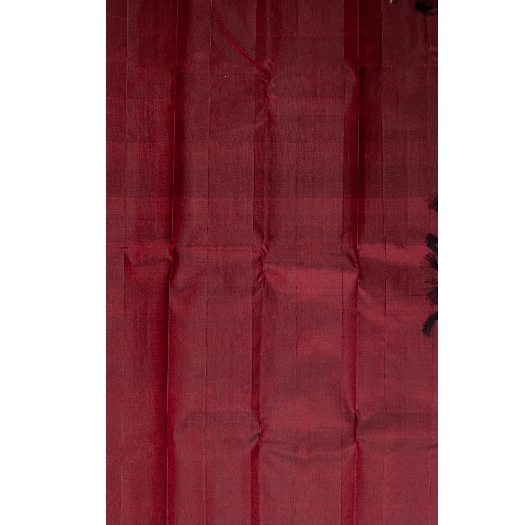 Maroon Cotton Silk Saree – Gold Windowpane Checks with Classic Zari Border