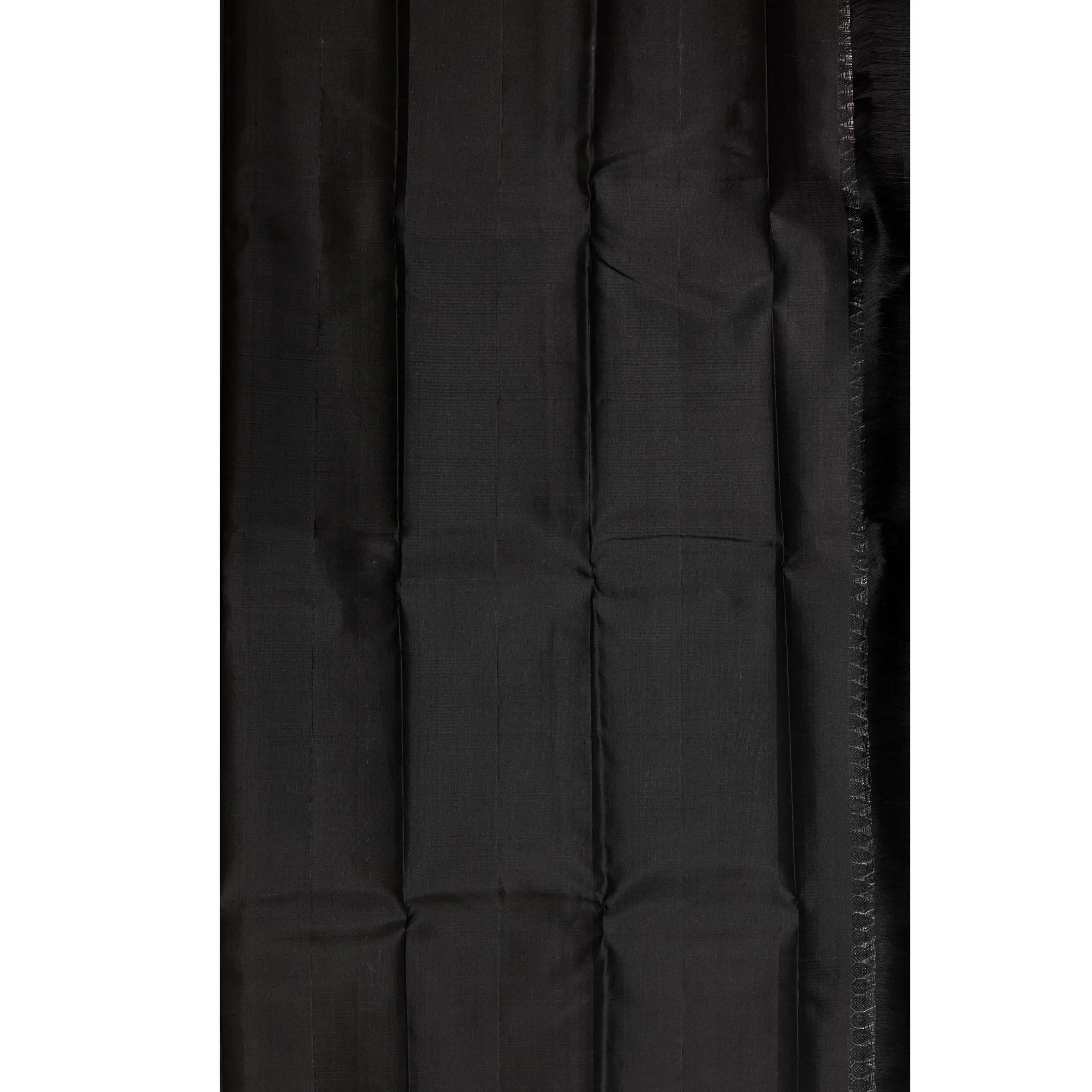 Yellow & Black Kanchipuram Silk Saree – Micro Checks with Contrast Black Border