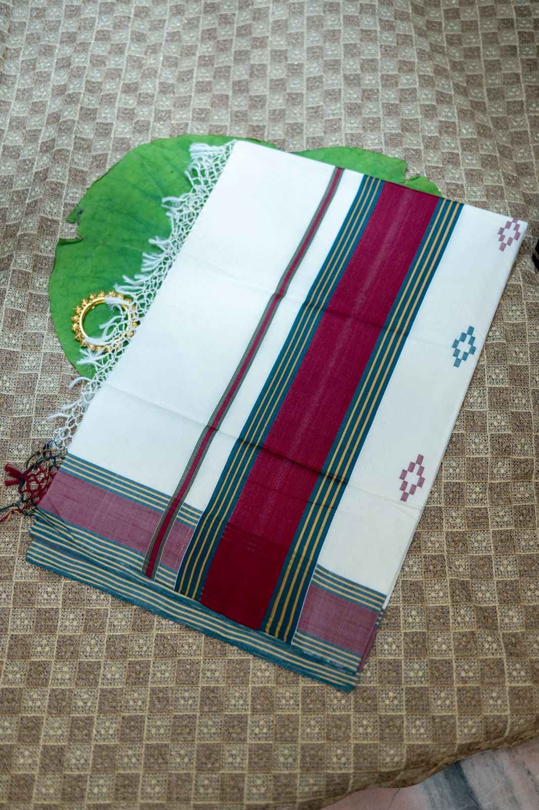 Traditional kerala temple border saree
