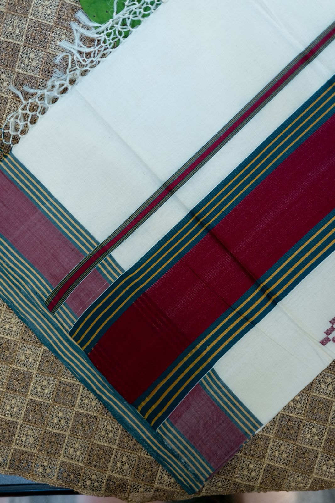 Traditional kerala temple border saree