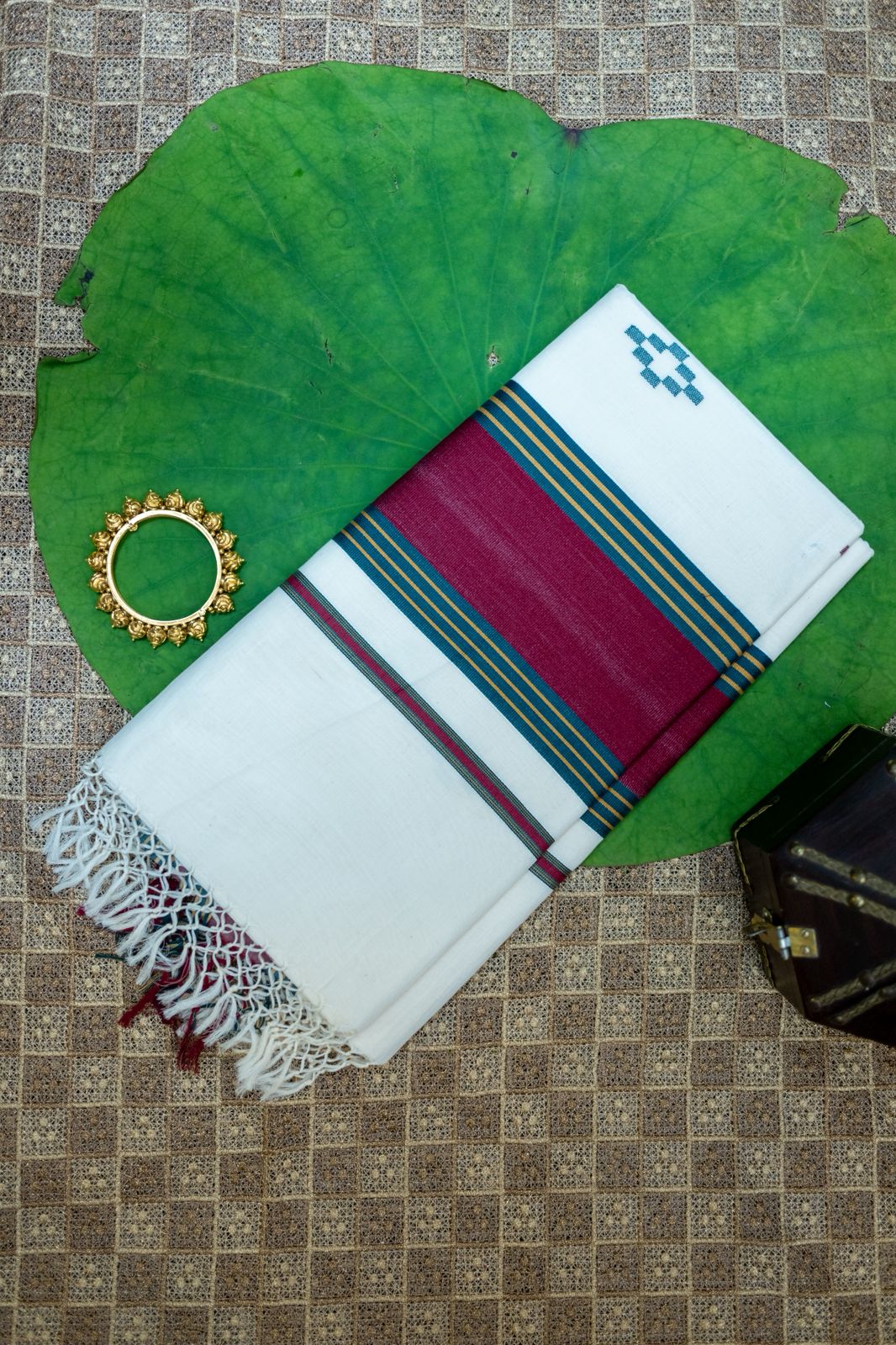 Traditional kerala temple border saree